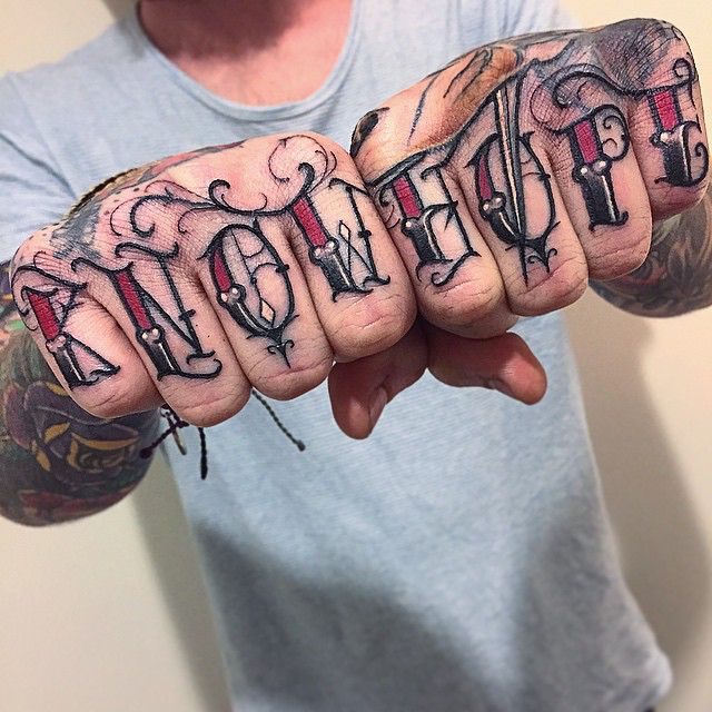 Awesome Know Hope Knuckle Tattoo For Men