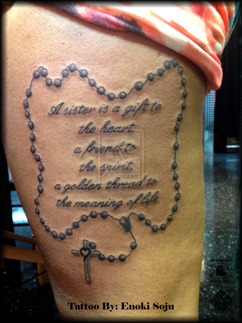Awesome Rosary Quote Tattoo