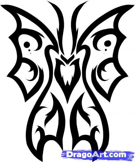 Awesome Tribal Butterfly Tattoo Design