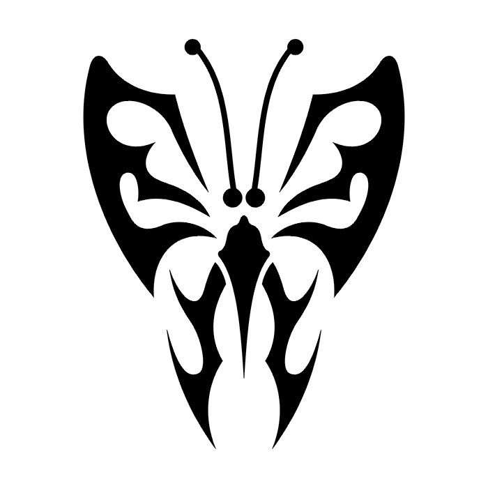 Awesome Tribal Butterfly Tattoo Stencil