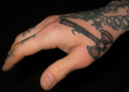 Axe Hand Tattoo For Men