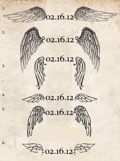 Baby Angel Wings Memorial Tattoos Design