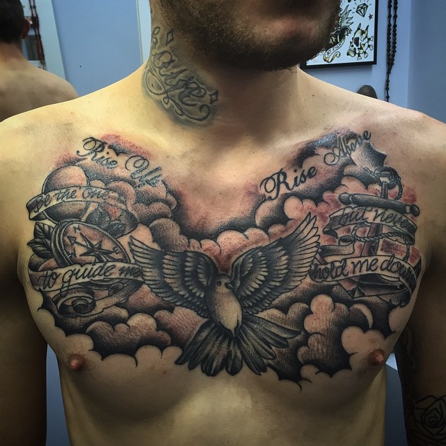 35+ Awesome Dove Tattoos On Chest