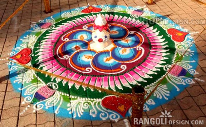 Beautiful Diwali Rangoli Decoration
