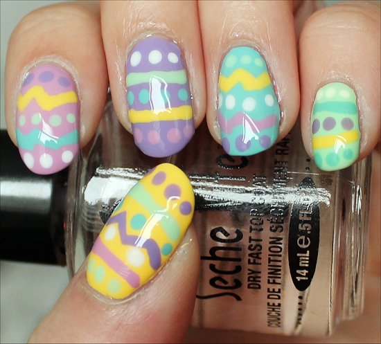 Beautiful Glossy Easter Eggs Nail Art