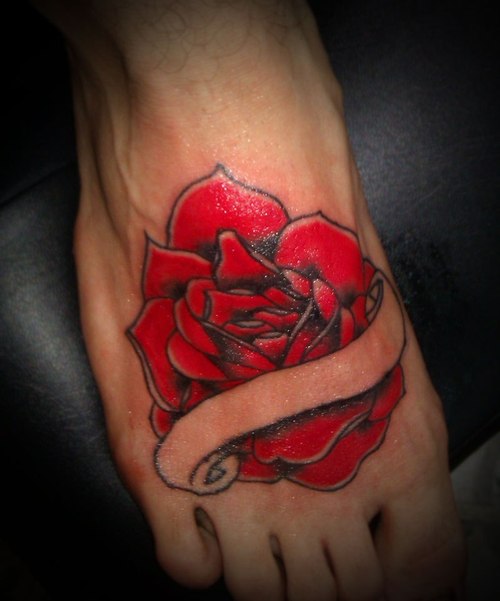 55+ Beautiful Rose Tattoos On Foot