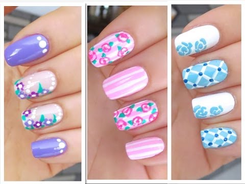 Three Beautiful Spring Nail Art Design With Tutorial Video