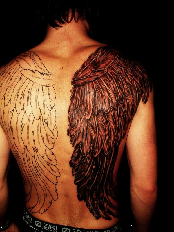 40+ Angel Wings Tattoos On Back