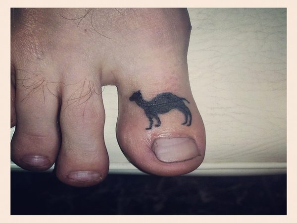 Big Toe Camel Silhouette Tattoo
