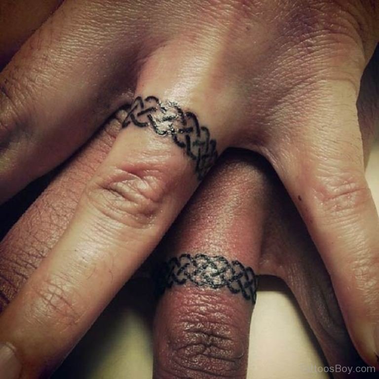 Black Celtic Finger Ring Matching Tattoos
