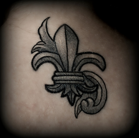Black Fleur De Lis Tattoo