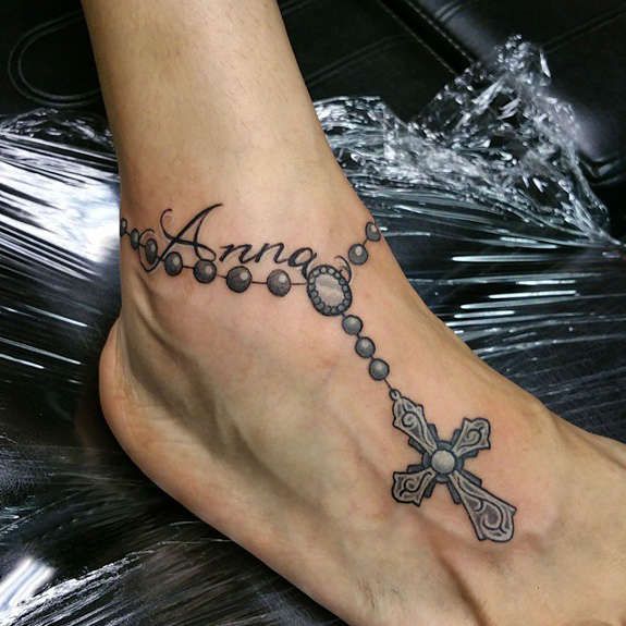 65+ Best Rosary Foot Tattoos