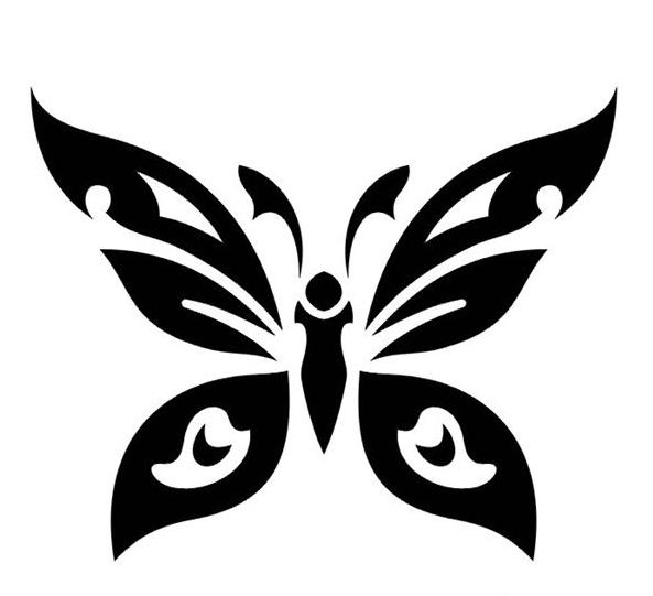 Butterfly Tribal Tattoo Design