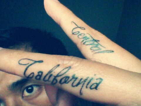 Central California Tattoos On Side Finger