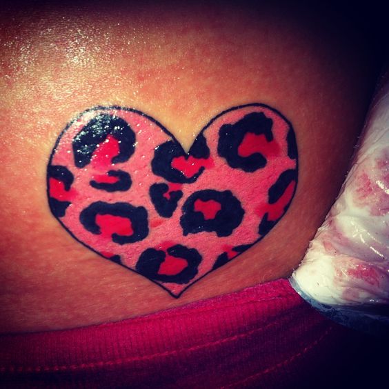 Cheetah Print Heart Tattoo