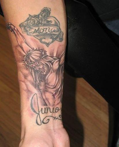 Christian Religious Tattoo On Man Wrist