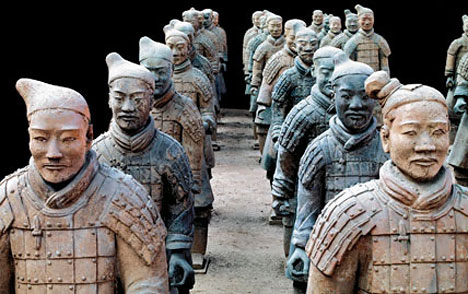 Closeup Of Terracotta Army Warriors