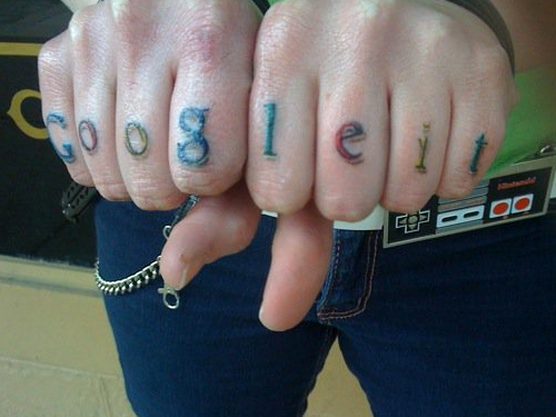 Color Google It Knuckle Tattoo Ideas On Both Hands