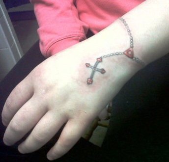 Color Rosary Wristband Tattoo