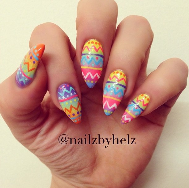 Colorful Easter Eggs Nail Art