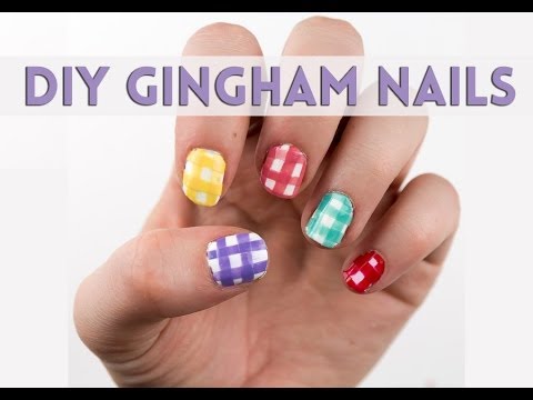 Colorful Gingham Nail Art Design With Tutorial Video