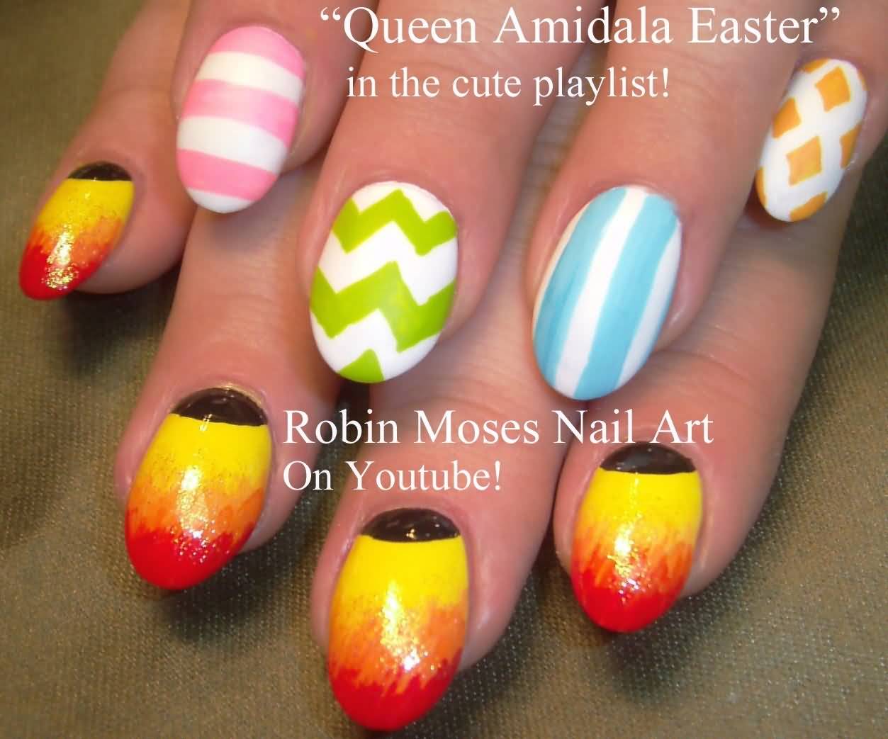 Colorful Pastel Easter Egg Nail Art