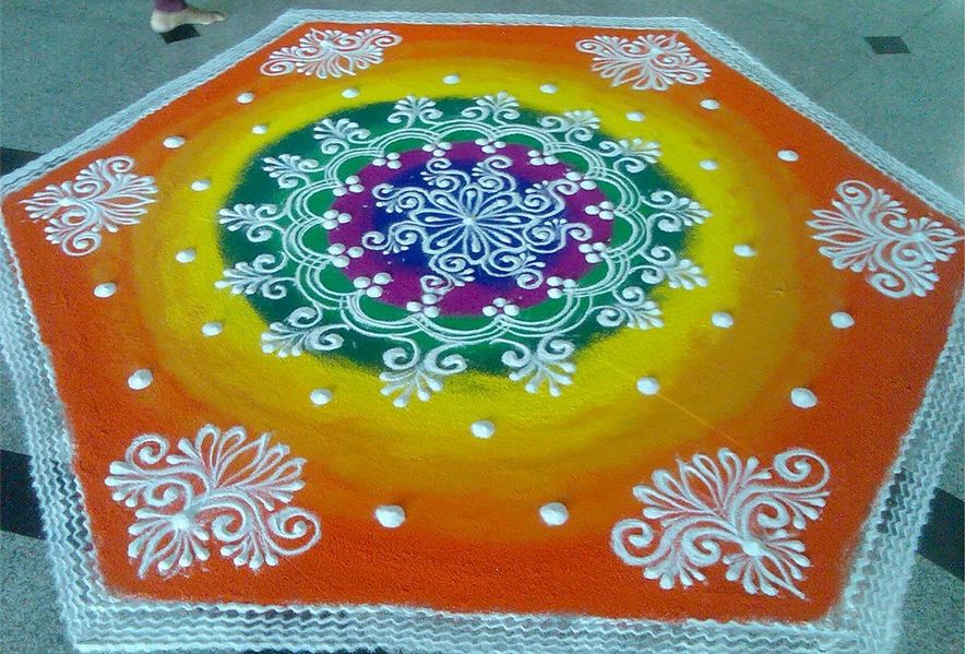 Colorful Rangoli Design Idea For Diwali