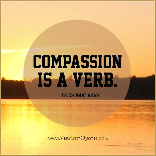 Compassion is a verb. Thich Nhat Hanh