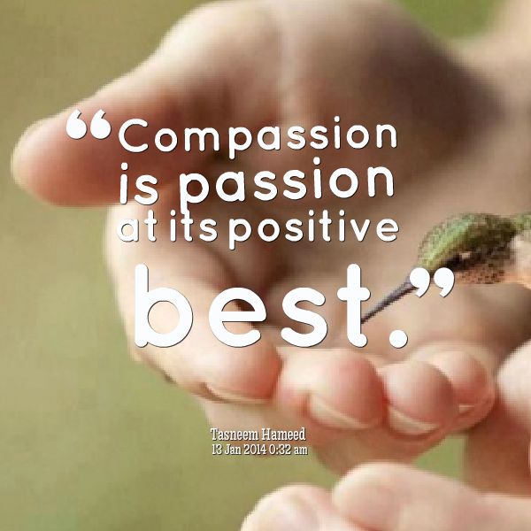 Compassion is passion at its positive best. Tasneem Hameed