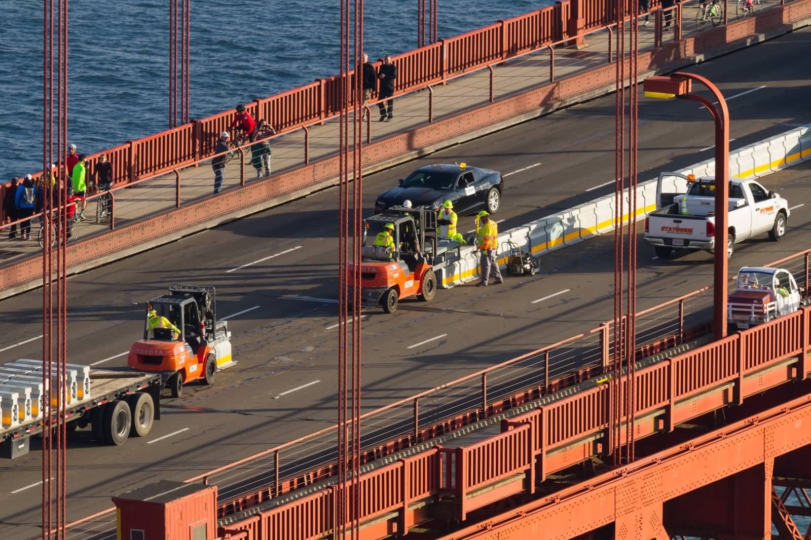 Construction Work On The Golden Gate Bridge
