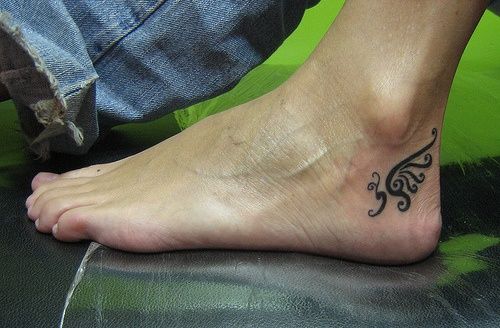 Cool Black Butterfly Tattoo On Foot