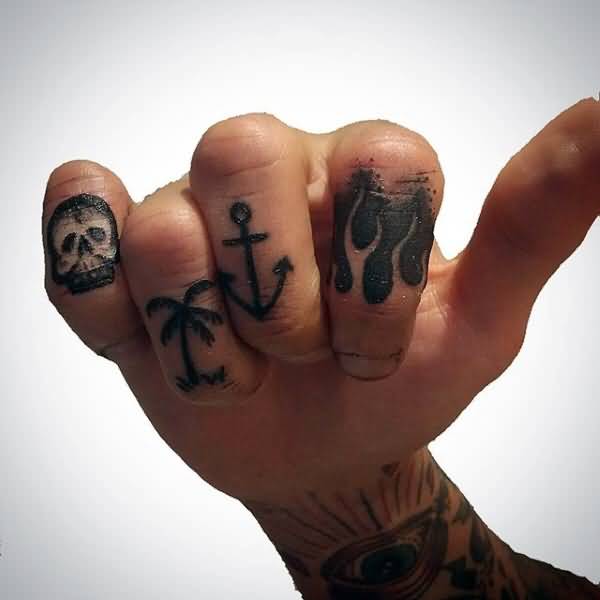 Cool Fingers Tattoo For Men