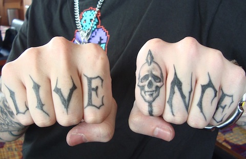 Cool Knuckle Live Once Tattoo For Men