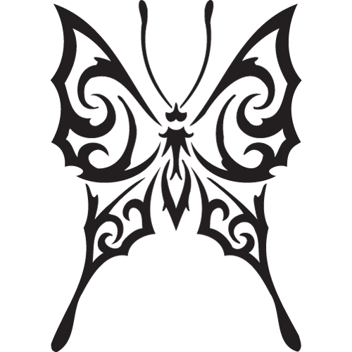 Cool Tribal Butterfly Tattoo Design