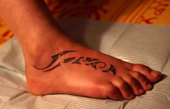 Cool Tribal Foot Tattoo
