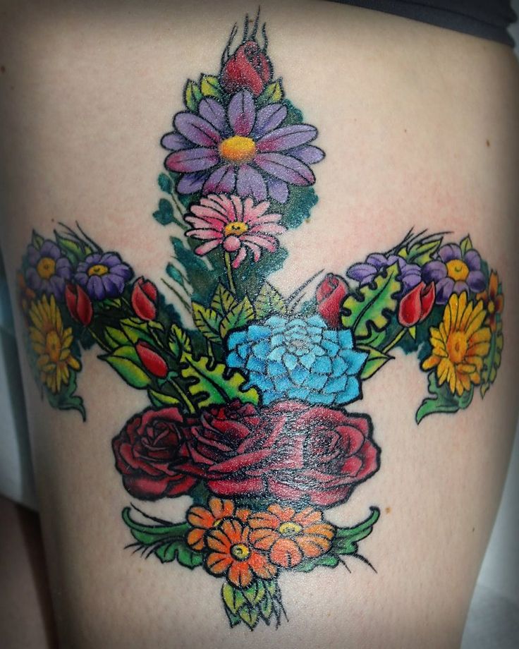 Creative Flowers Fleur De Lis Tattoo