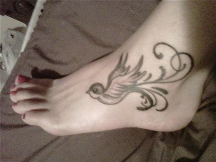 Cute Bird Foot Tattoo For Girls