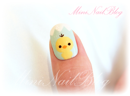 Cute Easter Chick Nail Art