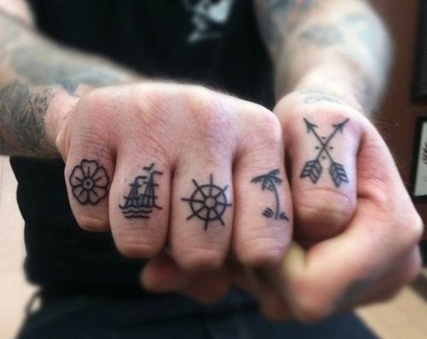 Cute Small Fingers Tattoo For Men