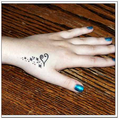 Cute Stars Girl Side Hand Tattoo