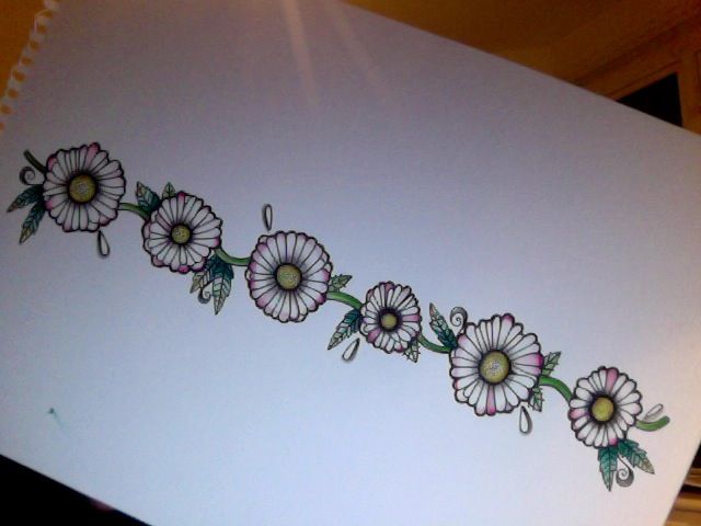 Daisy Flowers Tattoo Design For Ankle