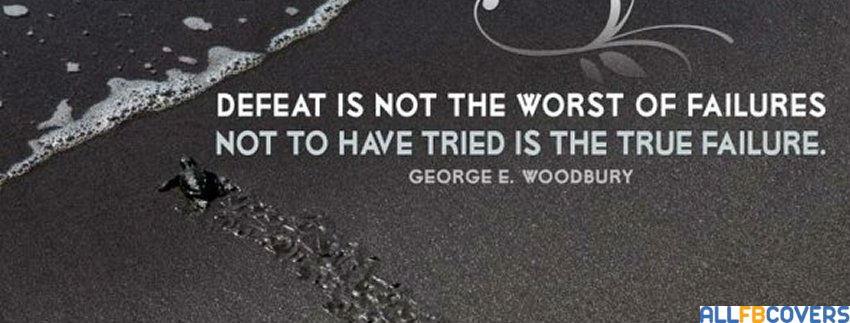 Defeat Is Not The Worst Of Failures Not To Have Tried Is The True Failure. George E. Woodbury