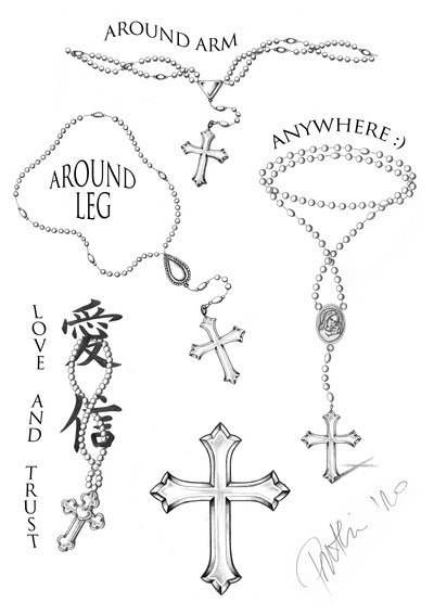Different Rosary Tattoos Collection By Anchica