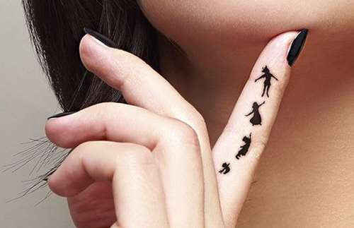 Disney Inspired Finger Tattoo For Girls