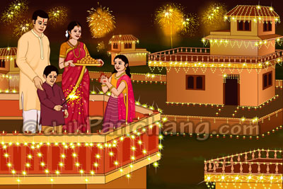 Diwali Celebration Illustration
