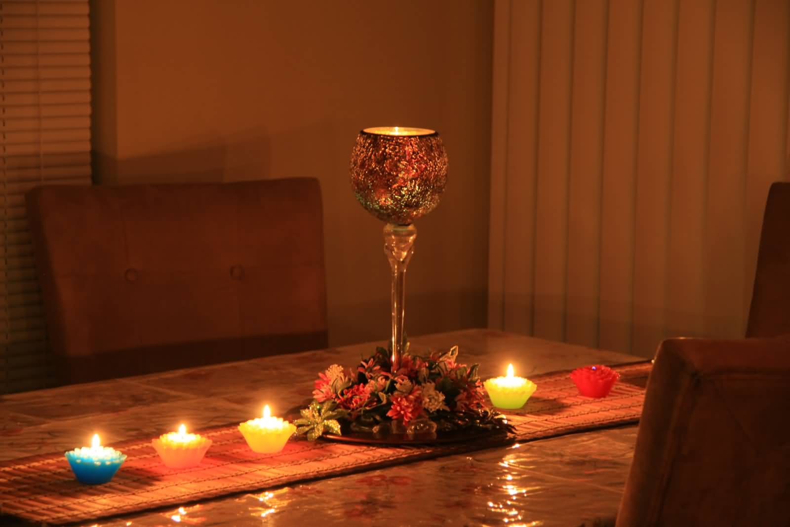Diwali Decoration With Mosaic Lamp