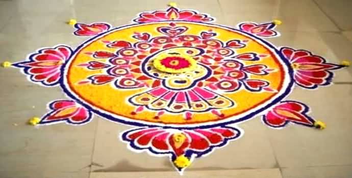 Diwali Rangoli Decoration Idea