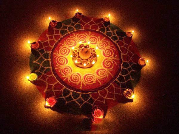 Diwali Rangoli Designs With Diyas