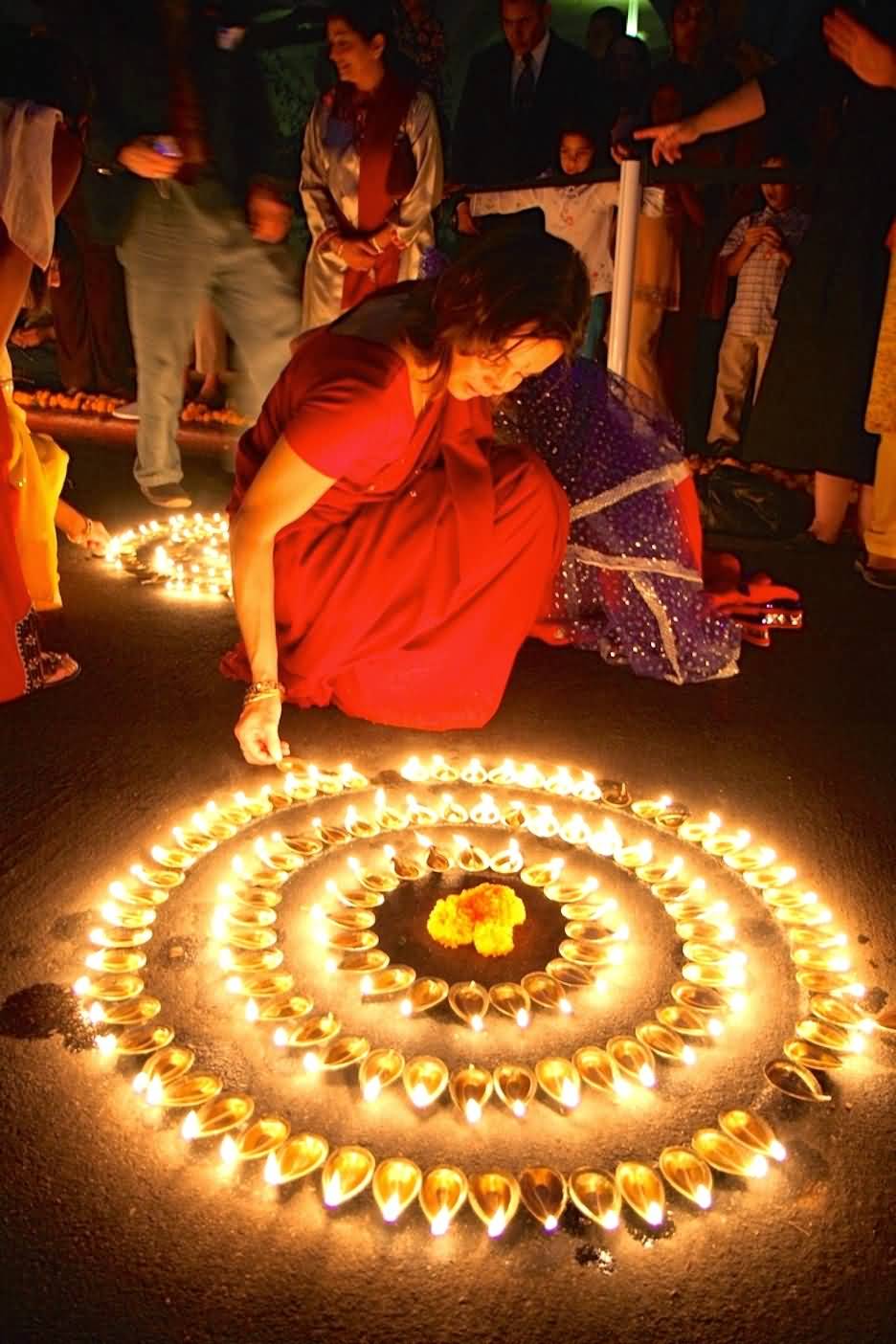 Diyas Decoration For Diwali Festival