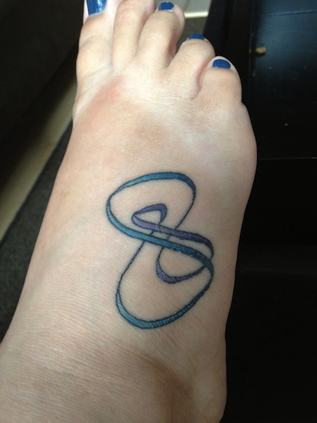 Double Infinity Tattoo On Foot For Girls